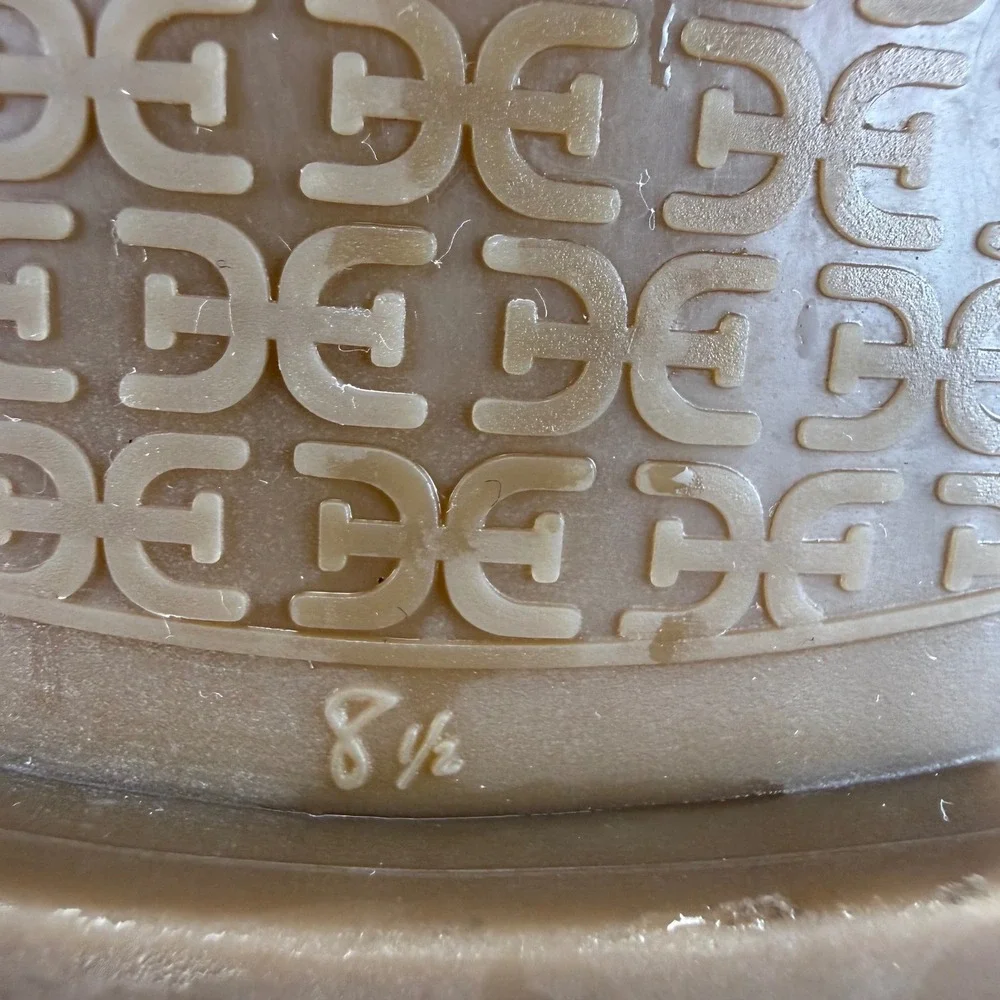 Sam Edelman Bay Studded Slide Sandals White Saddle Croc Embossed Leather 8.5